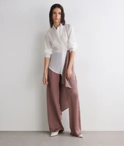 Pantalone in raso opaco