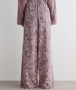 Pantalone in seta stampata