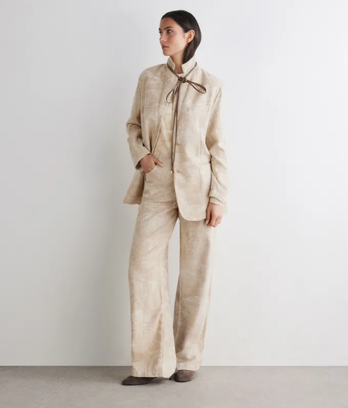Pantalone jacquard in cotone