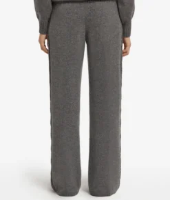 Pantalone palazzo con trecce e strass in Cashmere Ultrasoft