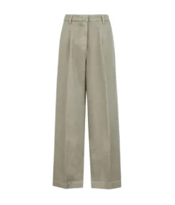 Pantalone palazzo in cotone e lino