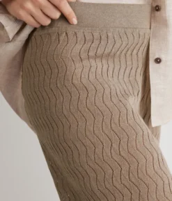 Pantalone punto onda in lino cotone
