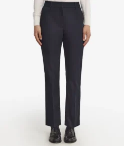 Pantalone sigaretta con zip in cotone