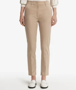 Pantalone sigaretta con zip in cotone