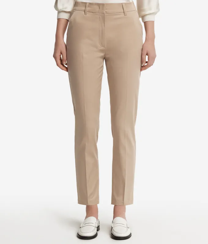 Pantalone sigaretta con zip in cotone