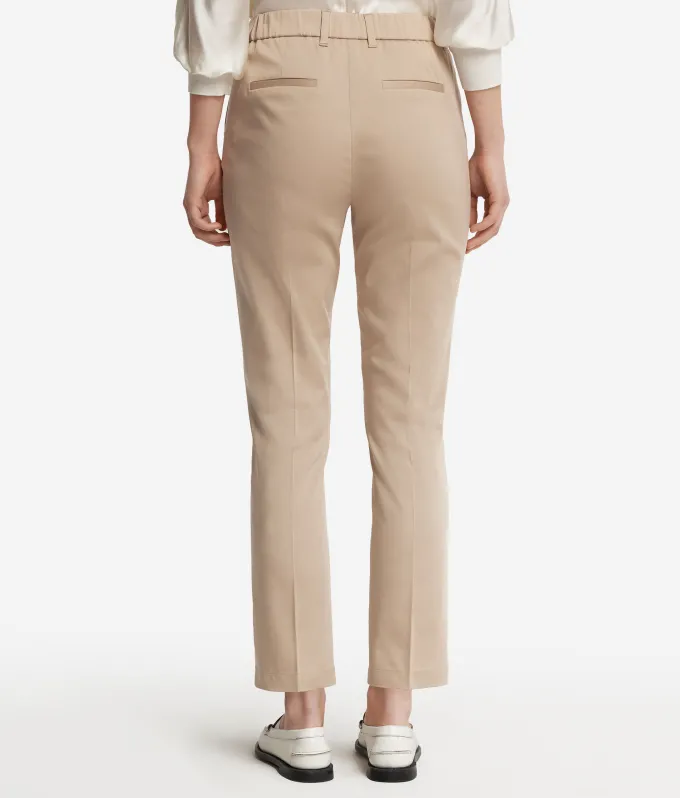 Pantalone sigaretta con zip in cotone