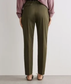 Pantalone sigaretta con zip in cotone