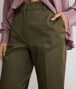 Pantalone sigaretta con zip in cotone