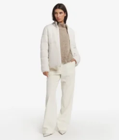 Piumino reversibile in cashmere tricot lamé