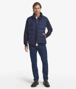Piumino smanicato in cashmere e seta