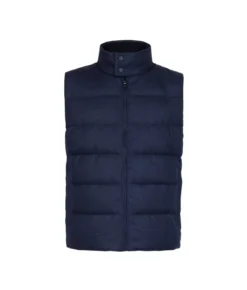 Piumino smanicato in cashmere e seta
