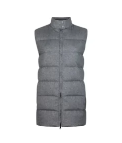 Piumino smanicato in seta e cashmere