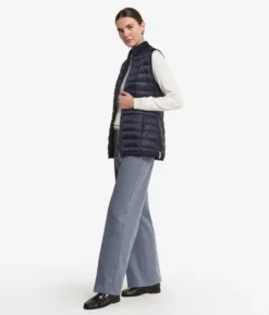 Piumino smanicato reversibile con cashmere