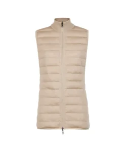 Piumino smanicato reversibile con cashmere