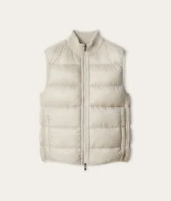 Piumino smanicato reversibile coste frisee in cashmere