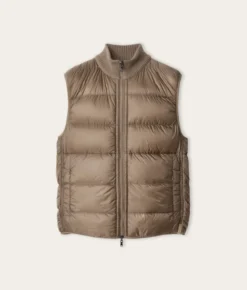 Piumino smanicato reversibile coste frisee in cashmere