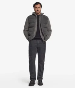 Piumino smanicato reversibile in cashmere