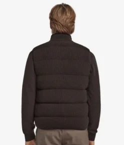Piumino smanicato reversibile in cashmere