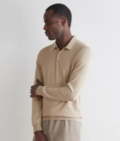 Polo a manica lunga in cotone