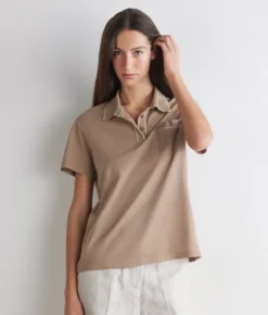 Polo piquet in cotone e seta