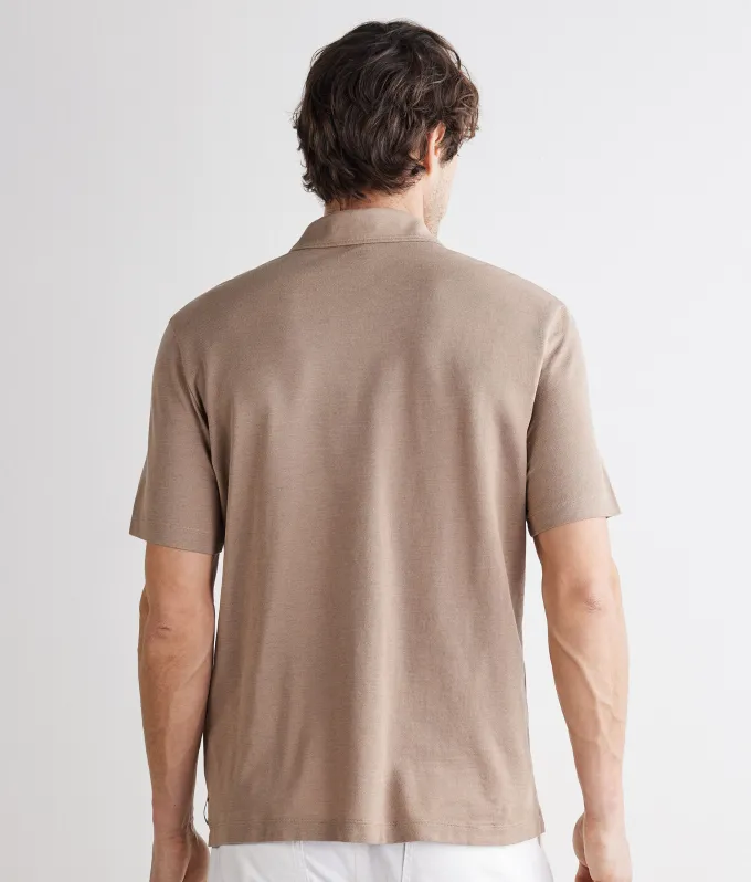 Polo piquet in cotone seta
