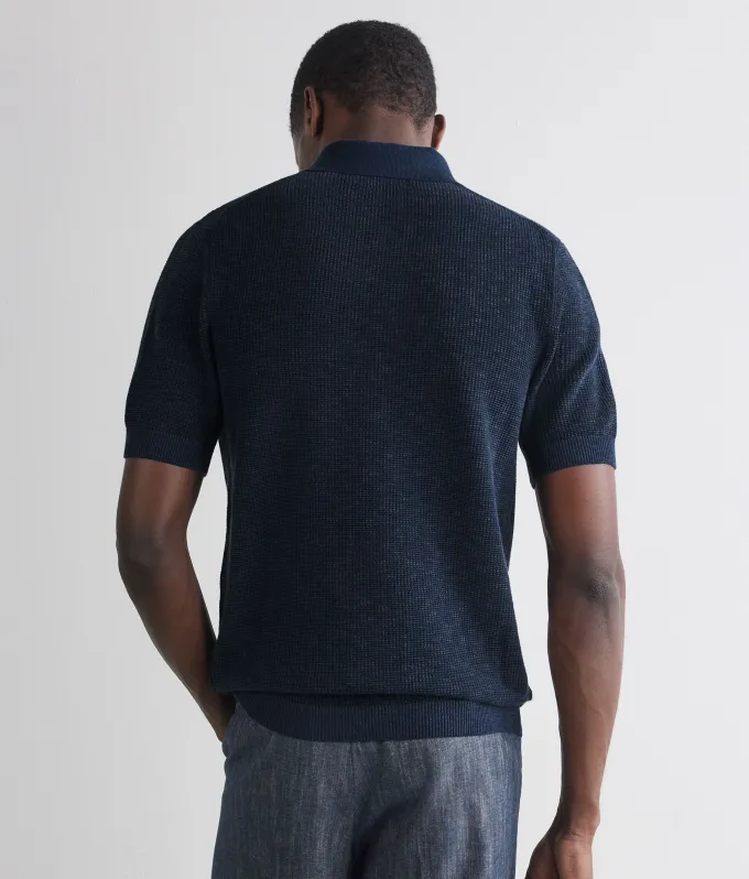 Polo punto waffle in cotone
