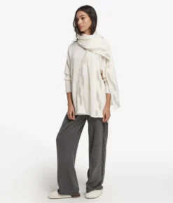 Sciarpa con trecce e strass in Cashmere Ultrasoft