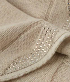 Sciarpa con trecce e strass in Cashmere Ultrasoft