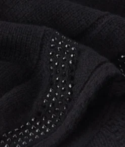 Sciarpa con trecce e strass in Cashmere Ultrasoft