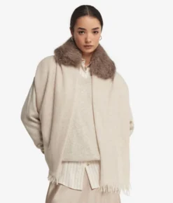 Sciarpa in cashmere con pelliccia