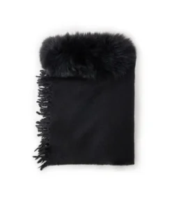 Sciarpa in cashmere con pelliccia