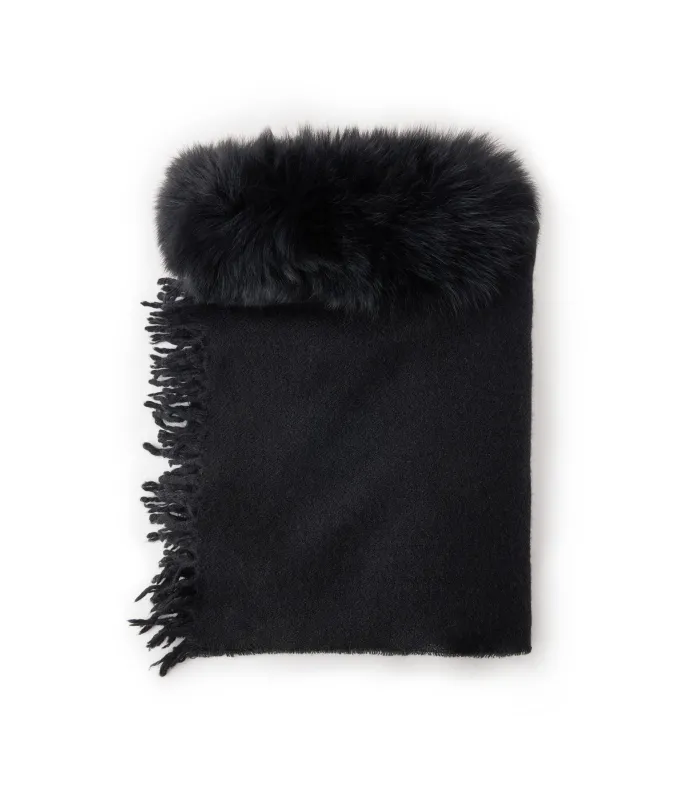 Sciarpa in cashmere con pelliccia