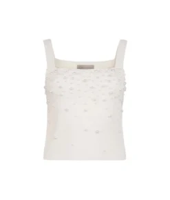 Top con perle in Cashmere Ultrasoft