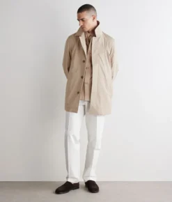 Trench tecnico in cotone e cashmere