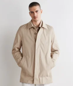 Trench tecnico in cotone e cashmere
