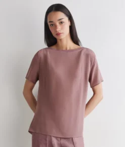 T-shirt barchetta in seta e modal