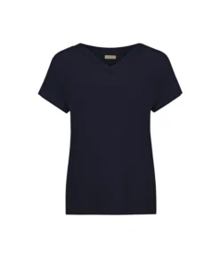 T-Shirt con scollo a V in seta e modal