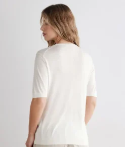 T-shirt girocollo in seta