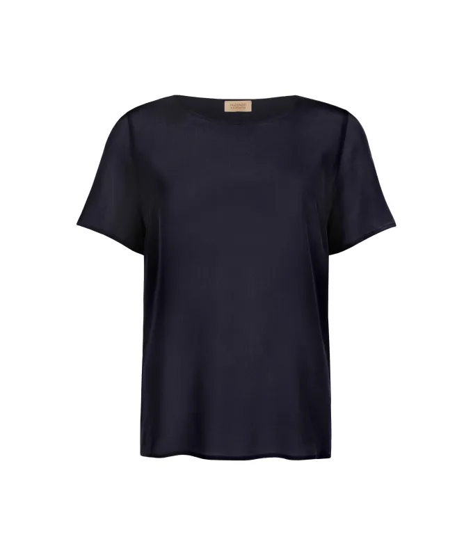 T-Shirt girocollo in seta e modal