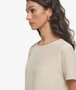 T-Shirt girocollo in seta e modal