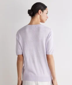 T-shirt girocollo lino e cotone