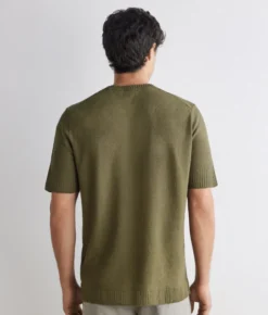 T-shirt motivo coste in lino e cotone