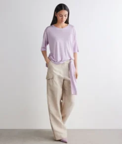 T-shirt over in Cashmere Silkfine