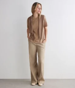 T-shirt piquet in cotone e seta