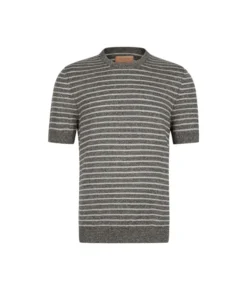 T-shirt rigata in cotone lino