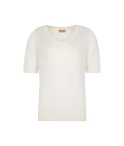 T-shirt scollo a V in seta